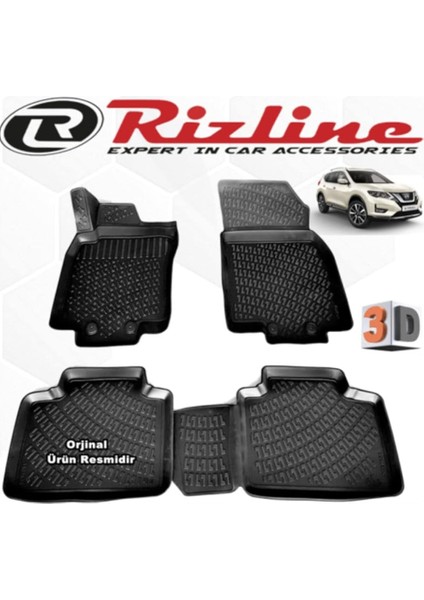 X-Trail 3D Paspas Havuzlu 2013-2020 Arası Siyah 4 Parça Set ONMR326 ile Uyumlu