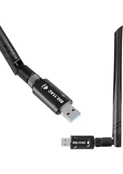 USB 3.0 Dual Band 1200 Mbps Wi-Fi Kablosuz Alıcı Ağ Adaptörü