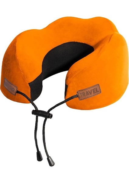 Ortopedik Seyahat Yastığı Visco Boyun Destekli Seyahat Yastığı - Siyah | Ergo Travel (Turuncu)