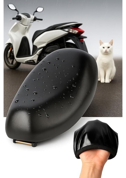 Caro (1118) Vespa Lx 150I.E Motosiklet Sele Kılıfı Siyah Su Geçirmez Scooter Sele Kılıfı ile Uyumlu
