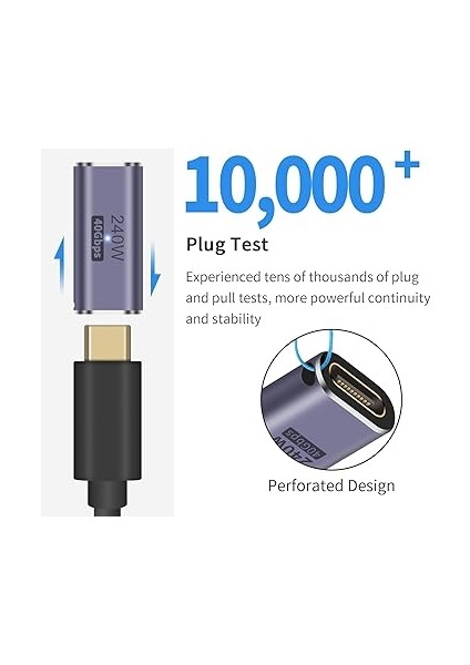 240W USB C Dişi Adaptör, USB C Adaptörü Dişi Kadından, USB Tip C Bağlayıcı 8K@60Hz'i Destekler, Thunderbolt 3/4, Switch, Ipad, MacBook (2'li Paket) ile Uyumludur fırsatları