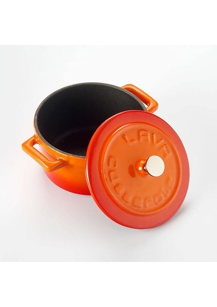 Metal Döküm Mini Tencere, Trendy, 10 Cm, 0.35 L Hacim, Turuncu fiyatları