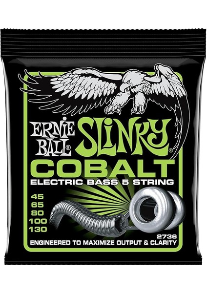 Ball Bass 5 Slinky Kobalt E-Bas Telleri, 45-130