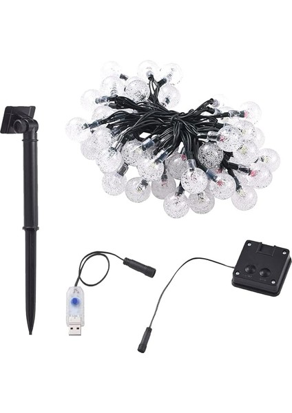 Solar String Lights Dış Mekan/iç Mekan, 50 LED 23 Ft Işık, 8 Aydınlatma Modlu Güneş ve USB ile Çalışır, Bahçe Avlu Ev Düğün Parti Dekorasyonu Için Su Geçirmez Güneş Işığı (Mavi) modelleri