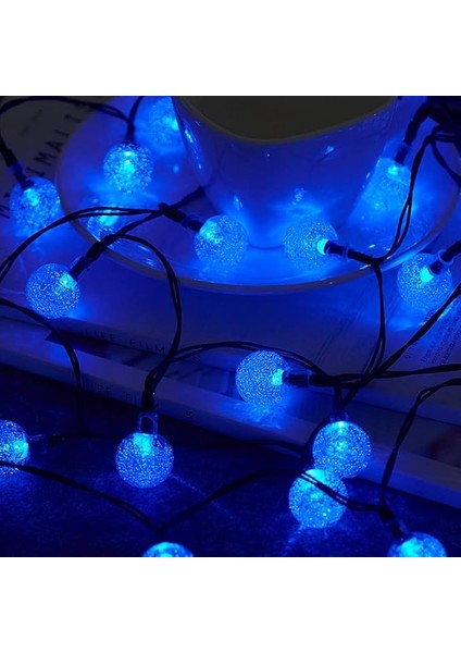 Solar String Lights Dış Mekan/iç Mekan, 50 LED 23 Ft Işık, 8 Aydınlatma Modlu Güneş ve USB ile Çalışır, Bahçe Avlu Ev Düğün Parti Dekorasyonu Için Su Geçirmez Güneş Işığı (Mavi) indirimleri