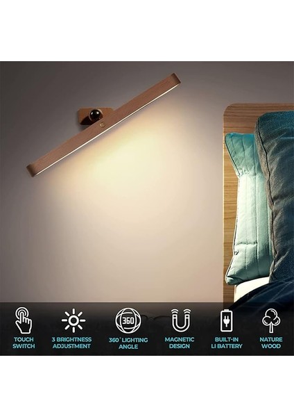 USB Şarj Edilebilir Duvar Lambası, LED Kısılabilir, Şalterli, Ahşap, Iç Mekan, Dokunmatik Kontrollü Gece Lambası, 360° Döner Duvar Apliği, Kısılabilir, Çıkarılabilir Manyetik, Yatak Başucu Için fiyatları