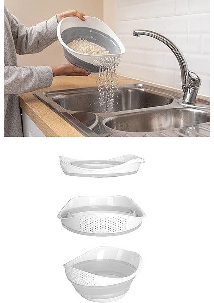 Lüx Katlanır Pirinç Süzgeci - Akordiyon Katlanabilir Süzgeç