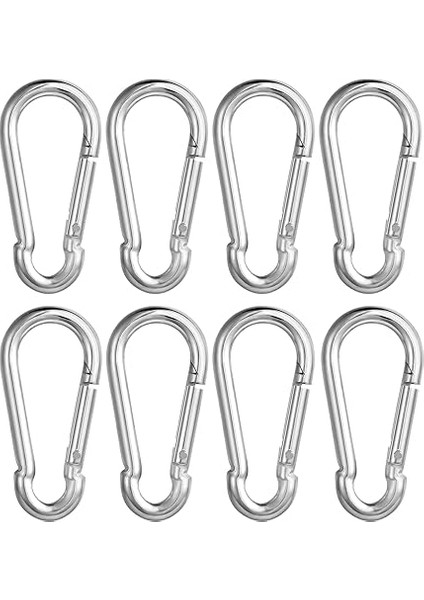 8 Adet Karabina Kanca, Büyük, Karabina 260 Kg'a Kadar Taşıma Kapasitesi, Φ8 x 80 Mm, Galvanizli, Dayanıklı, Yaylı Kancalı Karabina, Sırt Çantası, Köpek Tasması, Kamp, Seyahat, Yürüyüş Vs. Için indirimleri