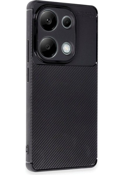 Poco M6 Pro 4g Kılıf Auto Focus Karbon Desenli Silikon Kapak Siyah