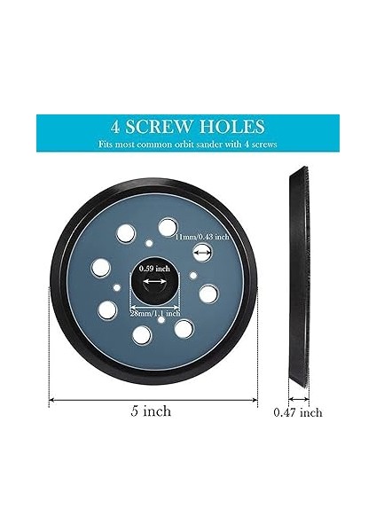 2 Adet 5 Inç 8 Delik 125MM Kanca Toka Zımpara Pedi Orbital Zımpara Disk Diskleri Aşınma Kablo Yedekleme Çubuğu Tampon Üzerinde fırsatları