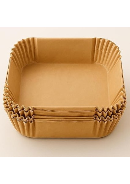 50'li Airfryer Pişirme Kağıdı – Kare, Yanmaz ve Yağ Geçirmez Fritöz Için Uyumlu, Tek Kullanımlık, 16X16 Cm, Kahverengi indirimleri