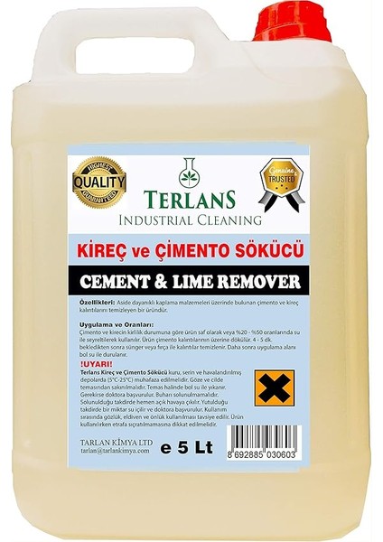 Inşaat Sonrası Harç Çimento Temizleyici ve Kireç Sökücü 5 kg Cement Lime Remover