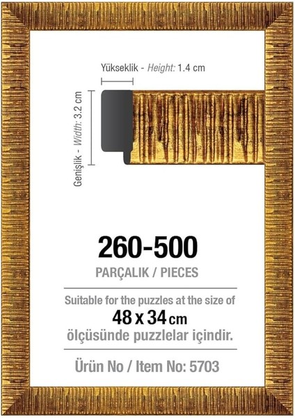 Lük Altın 48 x 34 cm (30 Mm) Puzzle Çerçevesi
