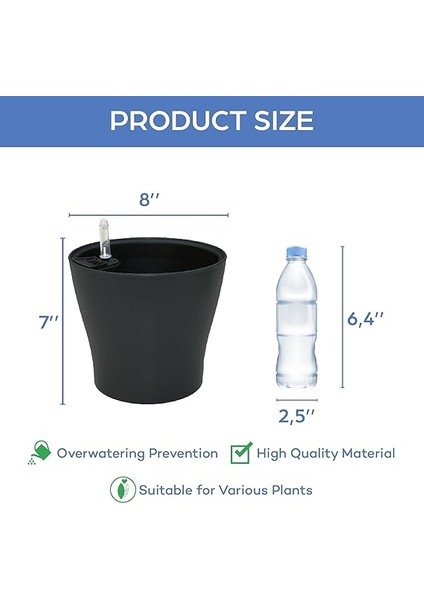 Akıllı Saksı, Iç Mekan Bitkileri Için Kendi Kendini Sulayan Çiçek Bitki Saksısı, 4’lü Set Su Seviye Göstergeli Plastik Akıllı Saksı modelleri
