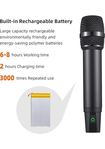 Kablosuz El Mikrofonu ve Alıcısı ile Profesyonel Uhf Kablosuz Mikrofon Sistemi Mikrofon Video Canlı Yayın Röportajı Için 16 Kanal Şarkı Söyleme Partisi indirimleri