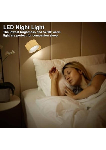 LED Aplikler, Pille Çalışan USB Bağlantı Noktalı Duvara Monte Lambalar 3 Renk Sıcaklığı ve 3 Parlaklık Seviyesi 360° Döndürülebilir Top, Okuma Başucu Için Kablosuz Işıklar fırsatları