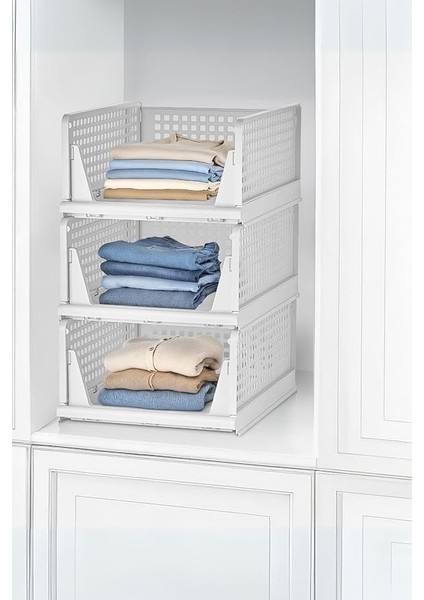 Modüler Kayar Raflı Dolap Içi Düzenleyici Seti, Beyaz