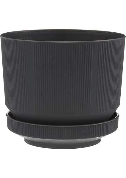 S282 Lüks Saksı Dekoratif Saksı, Antrasit, 18.5cm, 3.3 Litre