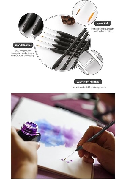 15 Parça Detay Boya Fırça Seti Akrilik Sulu Boya Yağlı Boya Için Uygun Silindir Çantalı fiyatları