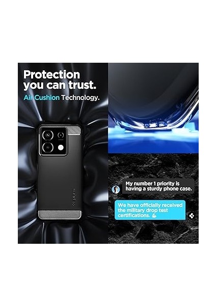 Xiaomi Redmi Note 13 Pro 5g / Poco X6 5g Kılıf Rugged Armor Matte Black - ACS07254 indirimleri