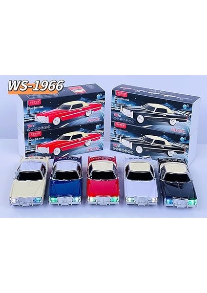 Kablosuz Hoparlör Bluetooth 1966 Cadillac Görünümlü Bluetooth Klasik Araba Hoparlör ve Fm Radyo Ofis Ev Için USB Sd Aux Girişli Kablosuz Speaker WS-1966 (Lacivert) modelleri
