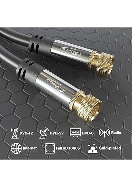 – Sat/anten Kabluso, Koaksiyel Kablolar – 1,5m – Metal F Konnektörlü 4K Tv Uydu Kablosu – 0,5-30M Arasında Mevcut (Radyo/tv, Dvb-T, Dvb-C, Dvb-S/dvb-S2, Internet, Siyah) fiyatları