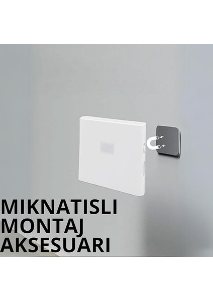Yönlü Şarj Edilebilir Mıknatıslı Sensörlü LED Aplik 2700K Günışığı, On-Off ve Sensör Modu (3 Adet) modelleri