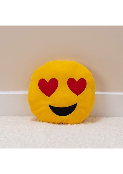 Casa Nakış Işlemeli Kalp Gözlü Emoji Yastık 35X35 cm