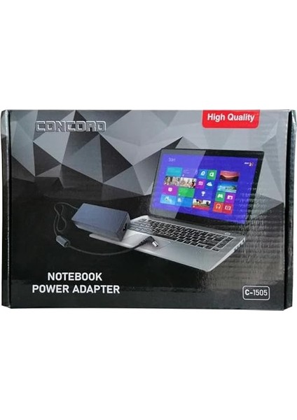 Concord 19.5V Hp/compaq Notebook Şarj Adaptörü C-1505 - Siyah modelleri