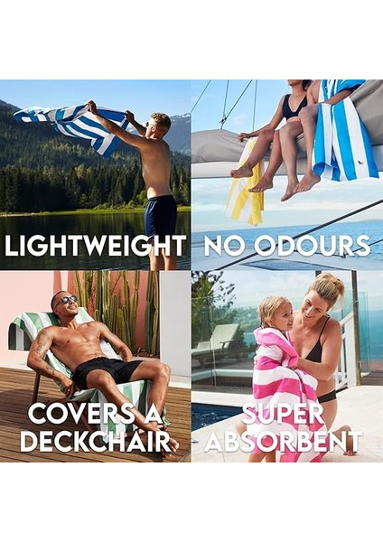 &amp; Bay Plaj Havlusu - Hızlı Kuruma, Kumsuz - Kompakt, Hafif - %100 Geri Dönüştürülmüş - Çanta Içerir - Cabana - Ipanema Turuncu - Büyük (160X90CM, 63X35) indirimleri