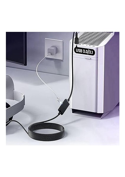 Vr Şarj Bağlantı Kablosu, 3s 3 Için Uyumlu, 2 USB 3.0 Tip A'dan C Kablosuna Vr Aksesuarları ve Oyun Pc Için, 5gbps Vr Kulaklık Için Süper Hız Veri Aktarım Kablosu modelleri