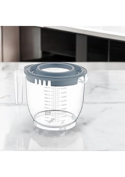 ml Çift Kapaklı Mikser Kabı – Kaydırmaz Ayaklı, Dayanıklı Plastik, Ergonomik Tasarım, Pratik ve Hijyenik Karıştırma Kabı fırsatları