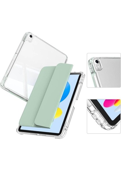 Ipad 11 Inç A16 (11.nesil) 2025 ile Uyumlu Pen Charge Şeffaf Kalem Bölmeli Kapağı Ayrılabilen Case A3355, Pembe fiyatları