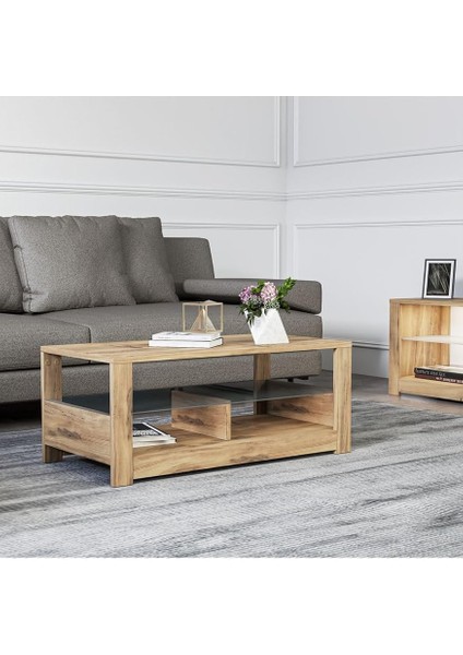 Cam Raflı Orta Sehpa Naturel, Ev-Ofis fırsatları