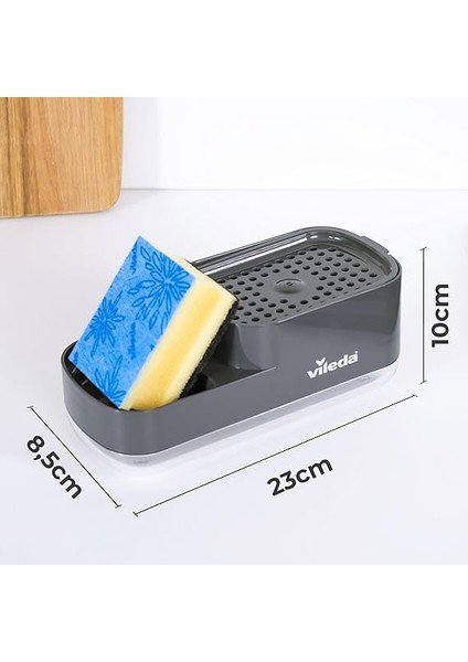 Pump Bulaşık Deterjanı Dispenseri, Sünger Tutuculu, Mutfak Için Pratik 2'si 1 Arada Çözüm, Tek Elle Kolay Dozaj Için Entegre Sabunluk, Sağlam ve Uzun Ömürlü Tasarım fiyatları