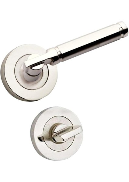 Verda Nikel Saten Rozetli Kapı Kolu Alüminyum Wc