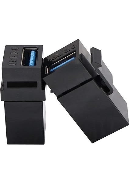 USB 3.0 A Keystone Adaptörü Kadın - Dişi USB 3.0 A Keystone Jack Ekleme Soket Bağlayıcı Adaptörü Duvar Plakası Çıkış Paneli Için (Siyah/5'li Paket) fırsatları