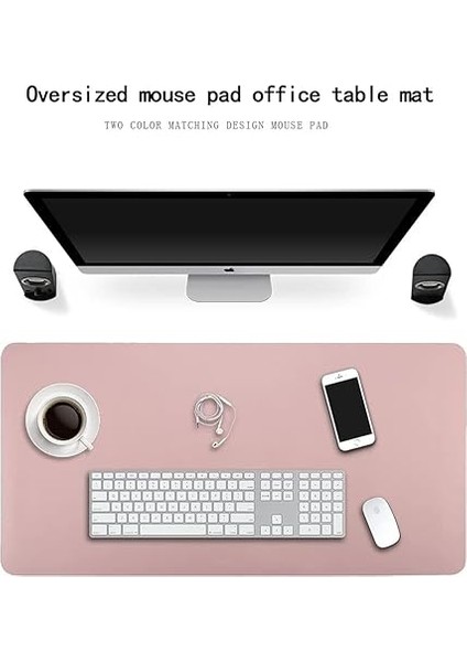 Çift Taraflı Fare Altlığı, Ultra Ince Pu Deri Fare Altlığı Mat Su Geçirmez Çift Taraflı Masa Pedi Ofis, Ev Masaüstü, Dizüstü Bilgisayar, Pc Için (Pembe&amp;silver, 120 x 60 Cm) modelleri