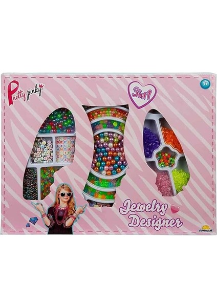 Pinky Çocuk Kız Takı Seti Boncuklu 1000+ Boncuklu Takı Yapımı Hobi Seti
