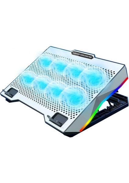 ZR608 Telefon Tutacaklı 6 Kademe Yükseklik Ayarlı 8 Fanlı Laptop Soğutucu - AL5211