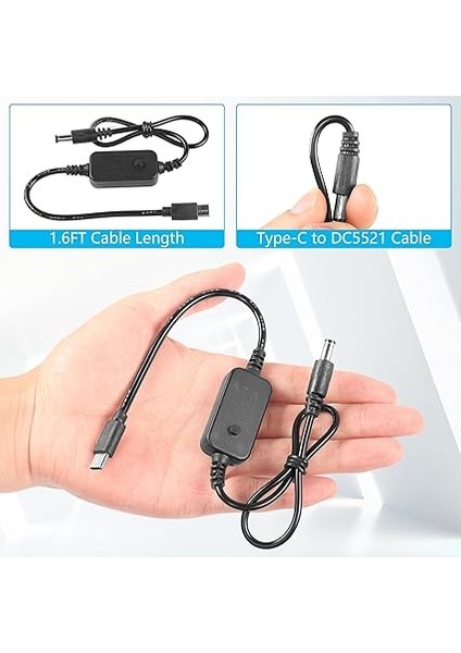 1,6 M USB C - Dc Pd Adaptör Kablosu, 10 Bağlantı Ucu Ile, Tip C - Dc Güç Kablosu, Ayarlanabilir Gerilim 5V-9V-12V-15V-20V Pd, Hızlı Şarj Kablosu modelleri