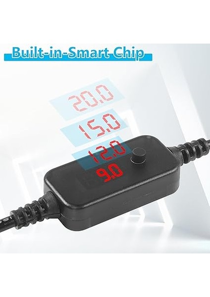 1,6 M USB C - Dc Pd Adaptör Kablosu, 10 Bağlantı Ucu Ile, Tip C - Dc Güç Kablosu, Ayarlanabilir Gerilim 5V-9V-12V-15V-20V Pd, Hızlı Şarj Kablosu fırsatları