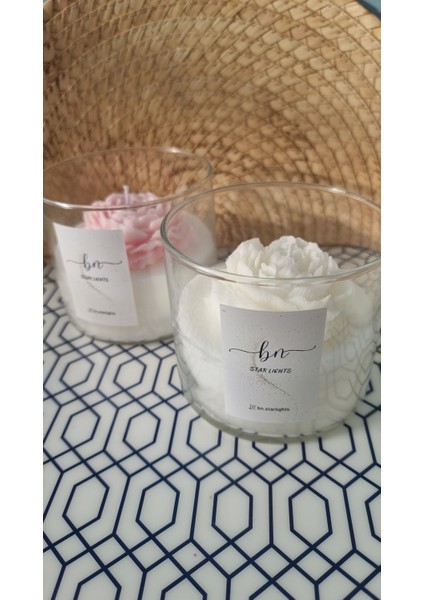 Şakayık Çiçekli Soyavaks Vazo Mum