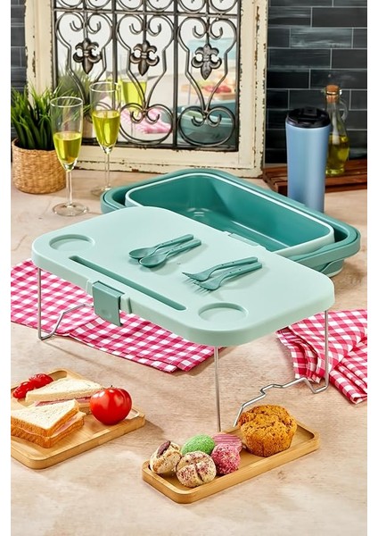 Katlanır Piknik Sepeti - 3 Katlı, Çok Fonksiyonlu Kamp Çantası, Portatif ve Hafif, Katlanabilir Masa, Saklama ve Taşıma Kutusu - fırsatları