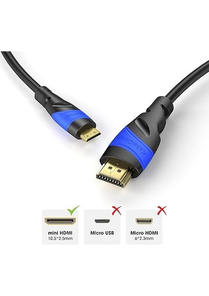– 3m – Mini-Hdmı Kablosu (Hdmı/mini-Hdmı, Iki Yönlü – Ultra Hd Için 4 K @ 60Hz – Ethernet ile Yüksek Hız, Tabletler/fotoğraf Makineleri/kameralar Için, Siyah) fiyatları