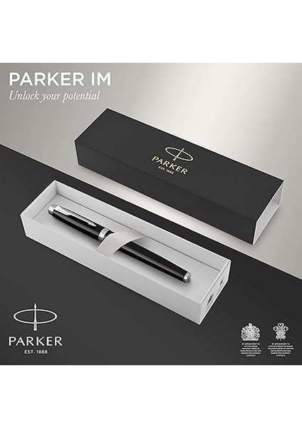 Im Lake Siyah Krom Tasarımlı Dolma Kalem, Orta Kalınlıkta Uç, Mavi Mürekkep (1931651) fiyatları