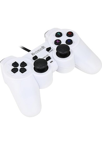 Kablolu Pc Gamepad – D-Input &amp; X-Input Destekli Çift Titreşimli USB Oyun Kolu (Beyaz) fiyatları
