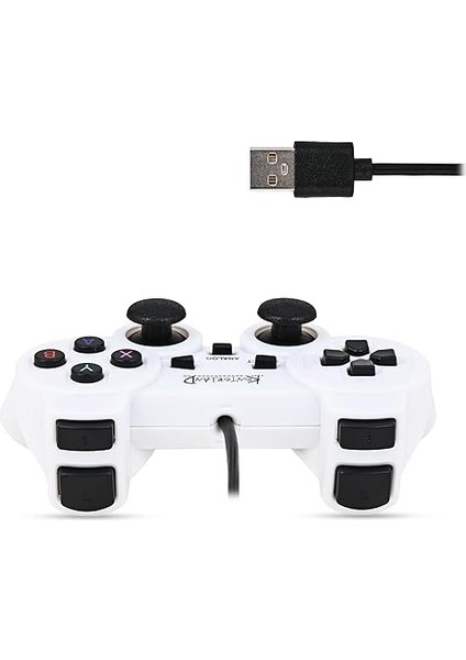 Kablolu Pc Gamepad – D-Input &amp; X-Input Destekli Çift Titreşimli USB Oyun Kolu (Beyaz) modelleri