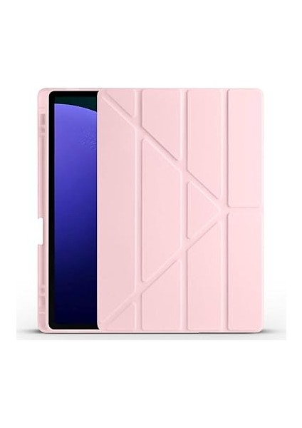 Samsung Galaxy Tab S10 Plus ile Uyumlu Kılıf Tri Folding Silikon Kalem Bölmeli Katlanabilir Standlı Pu Deri Yumuşak Kapak, Tablet Kılıfı [kalem Alanı, Akıllı Kapak, Uyku Modlu] - Açık Yeşil modelleri