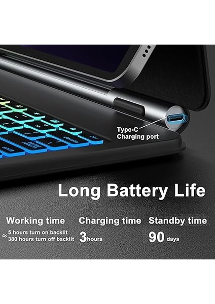 Samsung Galaxy Tab S9 Fe Plus Klavyeli Kılıf - Tab S8 Plus/s7 Plus/s7 Fe 12,4 Inç Magic Keyboard Touchpad Rgb Işıklı Klavyeli Kılıfı fırsatları